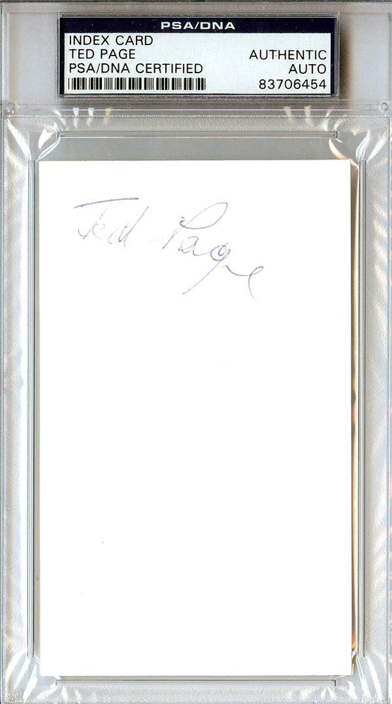 Ted Page Autographed 3x5 Index Card Negro League PSA/DNA #83706454 - RSA