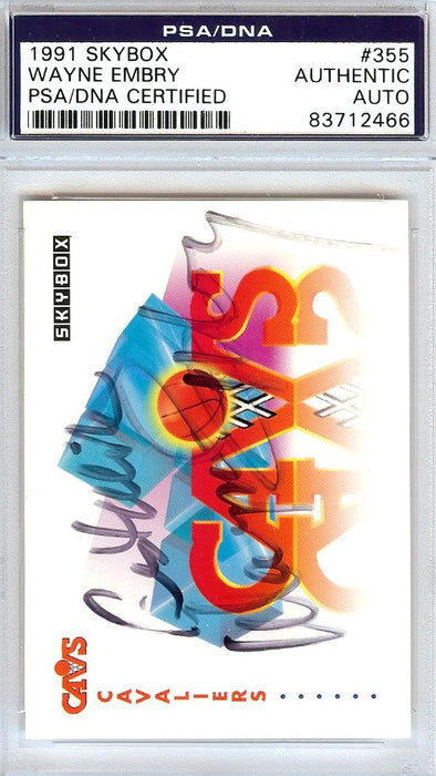 Wayne Embry Autographed 1991 Skybox Card #355 Cleveland Cavaliers PSA/DNA #83712466 - RSA