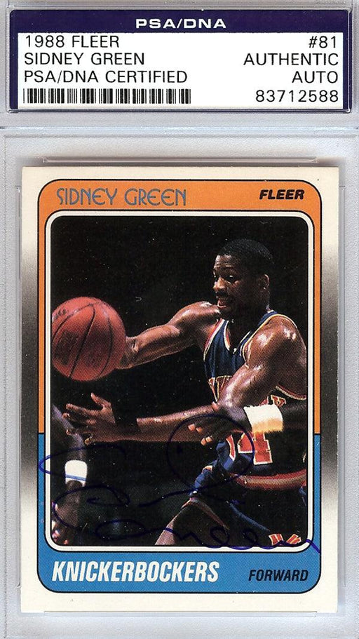 Sidney Green Autographed 1988 Fleer Card #81 New York Knicks PSA/DNA #83712588 - RSA
