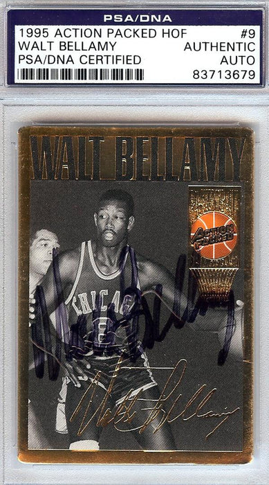 Walt Bellamy Autographed 1995 Action Packed HOF Card #9 PSA/DNA #83713679 - RSA