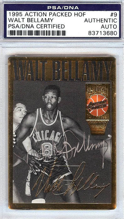 Walt Bellamy Autographed 1995 Action Packed HOF Card #9 PSA/DNA #83713680 - RSA
