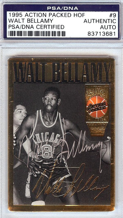 Walt Bellamy Autographed 1995 Action Packed HOF Card #9 PSA/DNA #83713681 - RSA
