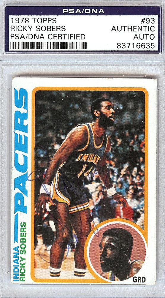 Ricky Sobers Autographed 1978 Topps Card #93 Indiana Pacers PSA/DNA #83716635 - RSA