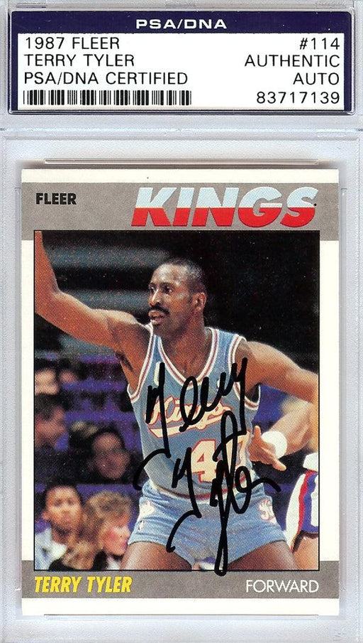 Terry Tyler Autographed 1987 Fleer Card #114 Sacramento Kings PSA/DNA #83717139 - RSA