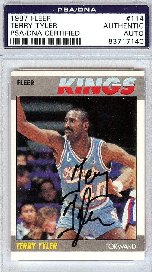 Terry Tyler Autographed 1987 Fleer Card #114 Sacramento Kings PSA/DNA #83717140 - RSA