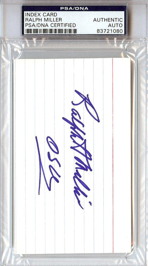 Ralph Miller Autographed 3x5 Index Card Oregon State Beavers Coach PSA/DNA #83721080 - RSA