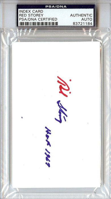 Red Storey Autographed 3x5 Index Card Referee "HOF 1967" PSA/DNA #83721184 - RSA