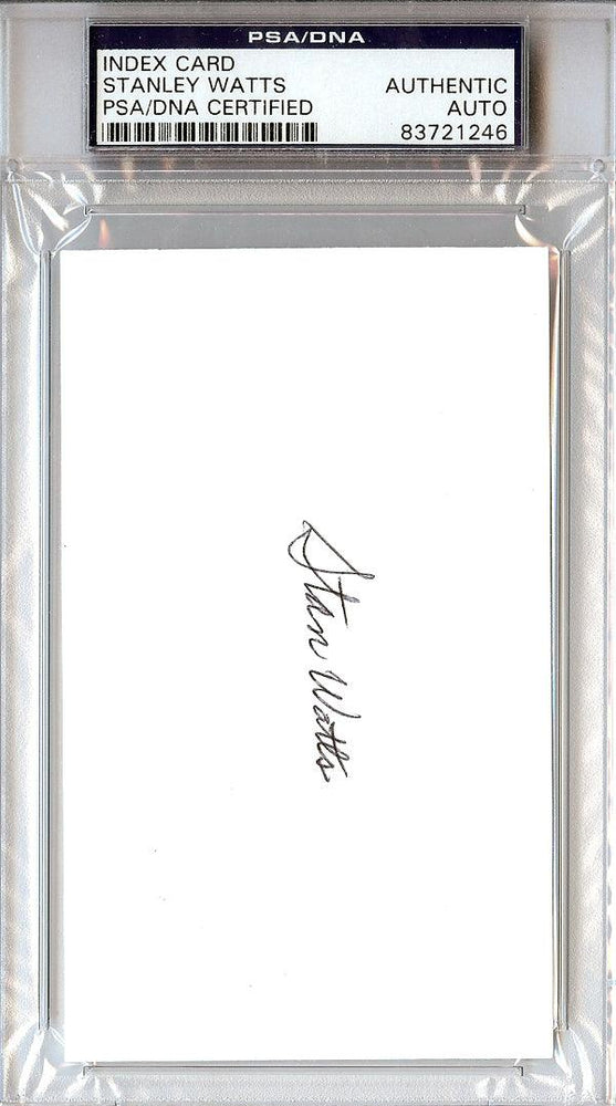 Stanley "Stan" Watts Autographed 3x5 Index Card BYU Cougars PSA/DNA #83721246 - RSA