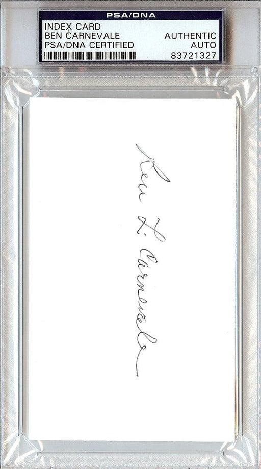 Ben Carnevale Autographed 3x5 Index Card Navy Midshipmen PSA/DNA #83721327 - RSA