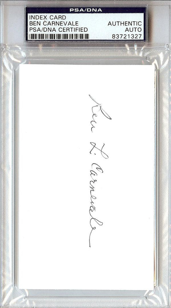 Ben Carnevale Autographed 3x5 Index Card Navy Midshipmen PSA/DNA #83721327 - RSA