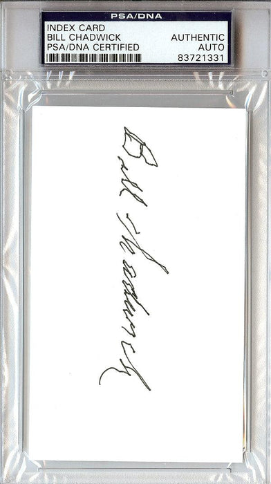 Bill Chadwick Autographed 3x5 Index Card PSA/DNA #83721331 - RSA