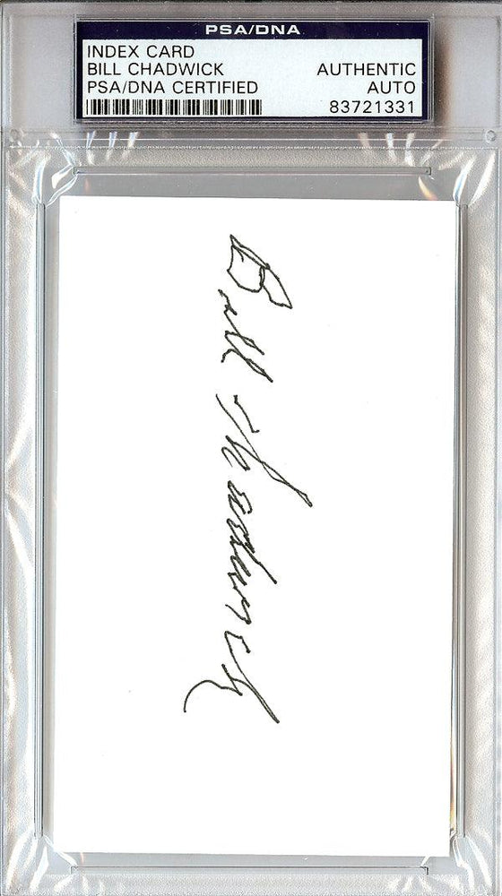 Bill Chadwick Autographed 3x5 Index Card PSA/DNA #83721331 - RSA