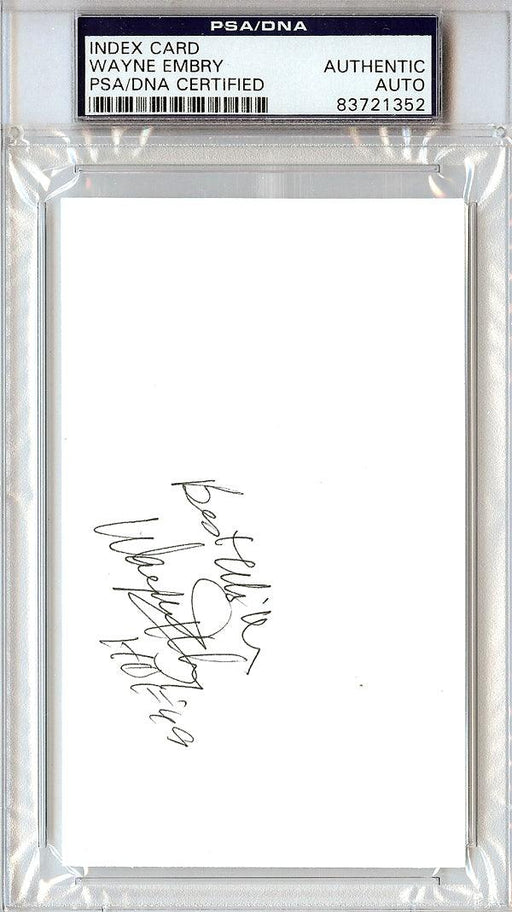 Wayne Embry Autographed 3x5 Index Card Milwaukee Bucks, Cleveland Cavaliers PSA/DNA #83721352 - RSA