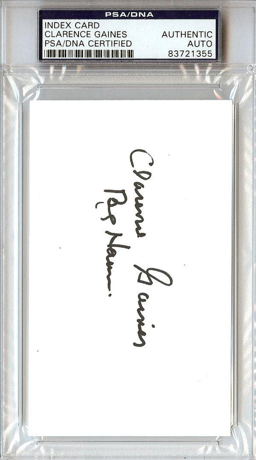 Clarence "Big House" Gaines Autographed 3x5 Index Card Winston-Salem State University PSA/DNA #83721355 - RSA