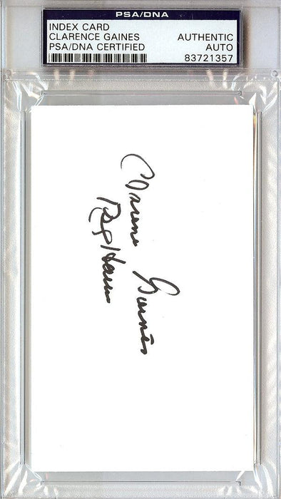 Clarence "Big House" Gaines Autographed 3x5 Index Card Winston-Salem State University PSA/DNA #83721357 - RSA