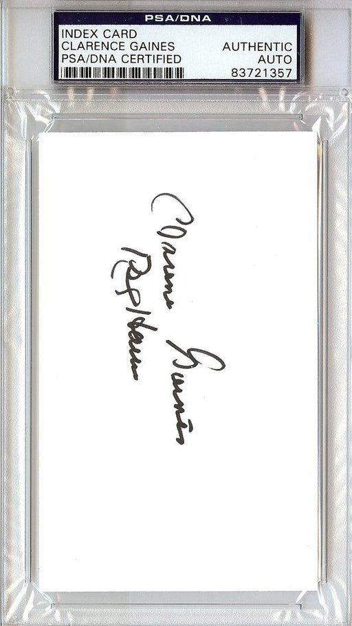 Clarence "Big House" Gaines Autographed 3x5 Index Card Winston-Salem State University PSA/DNA #83721357 - RSA