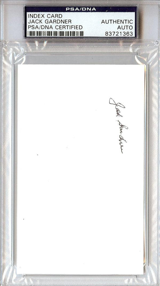 Jack Gardner Autographed 3x5 Index Card Kansas State Wildcats Coach PSA/DNA #83721363 - RSA