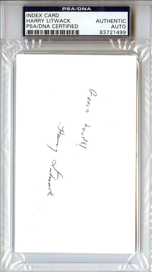 Harry Litwack Autographed 3x5 Index Card Temple Owls Coach "Good Luck" PSA/DNA #83721499 - RSA