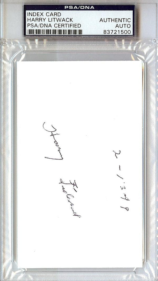 Harry Litwack Autographed 3x5 Index Card Temple Owls Coach PSA/DNA #83721500 - RSA