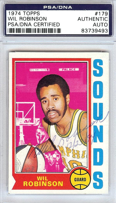 Wil Robinson Autographed 1974 Topps Card #179 Memphis Sounds PSA/DNA #83739493 - RSA