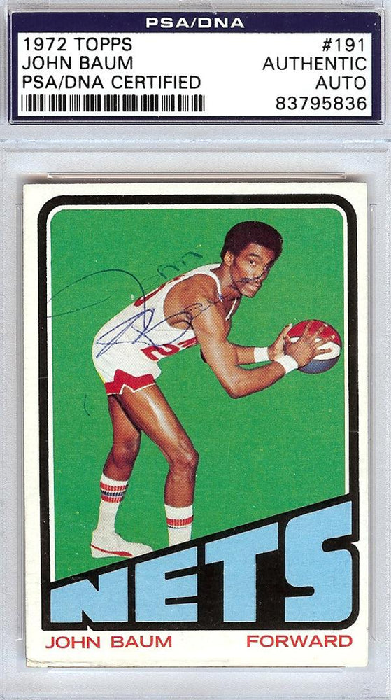 John Baum Autographed 1972 Topps Card #191 New York Nets PSA/DNA #83795836 - RSA