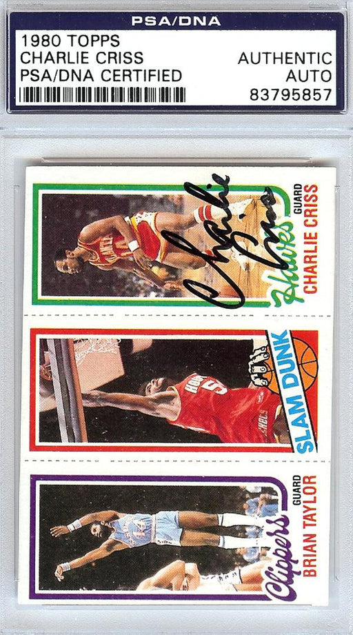 Charlie Criss Autographed 1980 Topps Card Atlanta Hawks PSA/DNA #83795857 - RSA