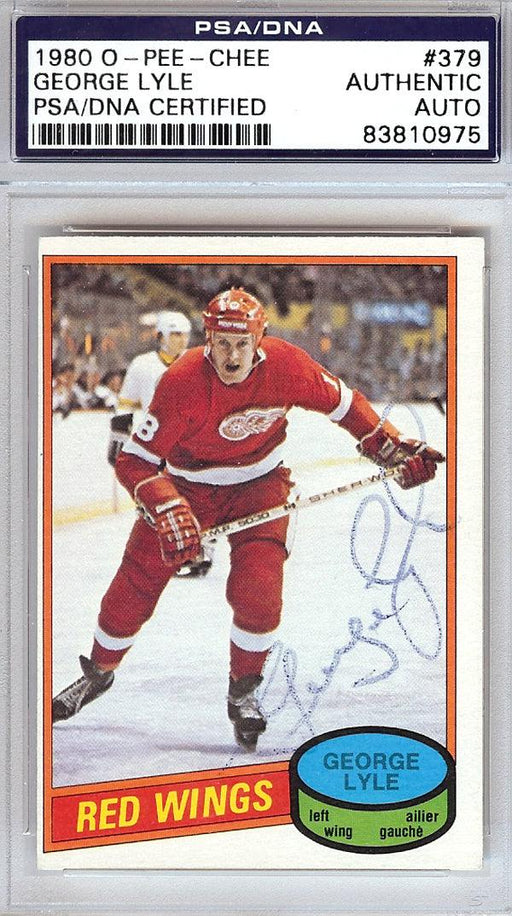 George Lyle Autographed 1980 O-Pee-Chee Card #379 Detroit Red Wings PSA/DNA #83810975 - RSA