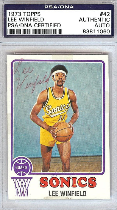Lee Winfield Autographed 1973 Topps Card #42 Seattle Sonics PSA/DNA #83811060 - RSA