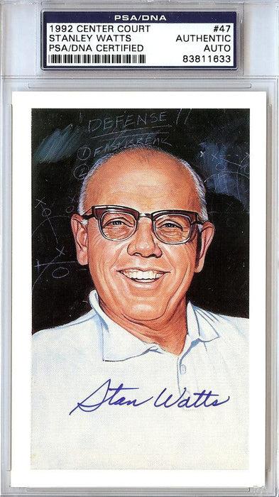 Stanley Watts Autographed 1992 Center Court Card #47 BYU Cougars PSA/DNA #83811633 - RSA