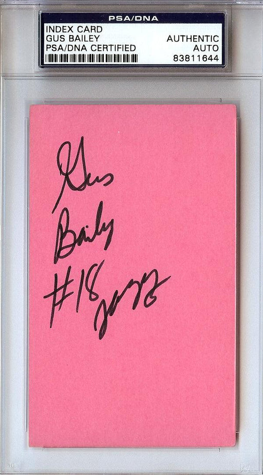 Gus Bailey Autographed 3x5 Index Card Houston Rockets, Washington Bullets PSA/DNA #83811644 - RSA