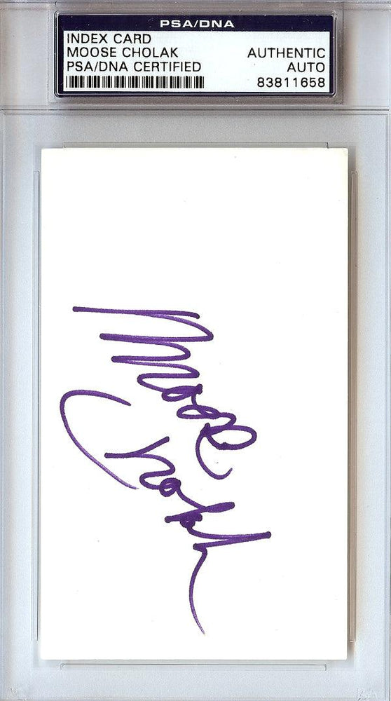 Moose Cholak Autographed 3x5 Index Card WWE PSA/DNA #83811658 - RSA
