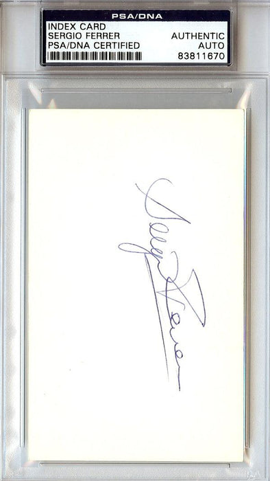 Sergio Ferrer Autographed 3x5 Index Card New York Mets PSA/DNA #83811670 - RSA