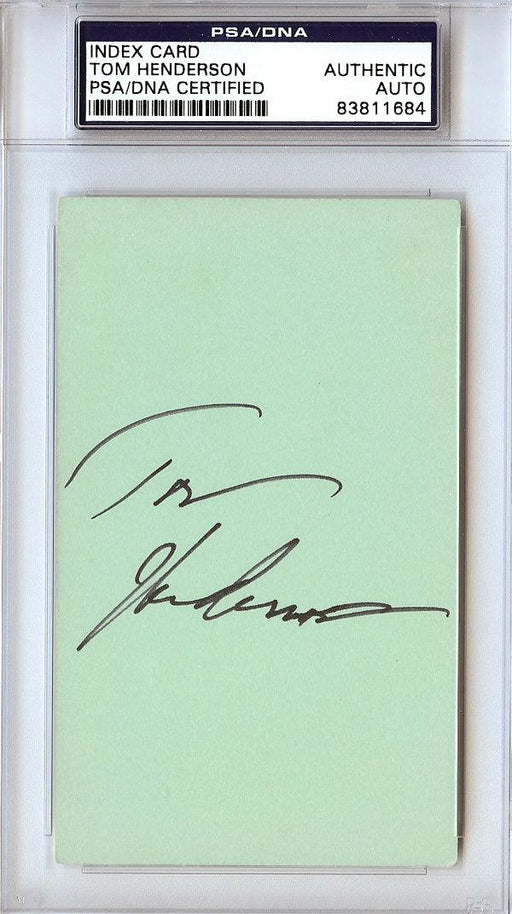 Tom Henderson Autographed 3x5 Index Card Washington Bullets, Houston Rockets PSA/DNA #83811684 - RSA