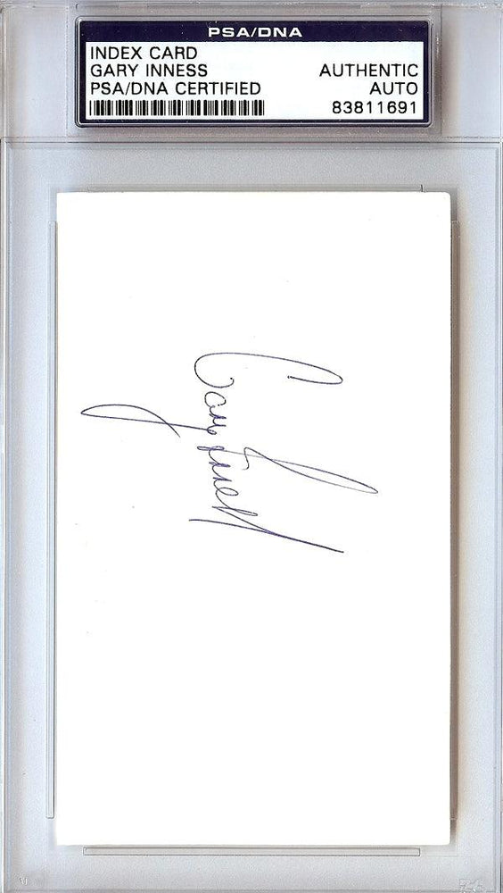 Gary Inness Autographed 3x5 Index Card Philadelphia Flyers, Pittsburgh Penguins PSA/DNA #83811691 - RSA