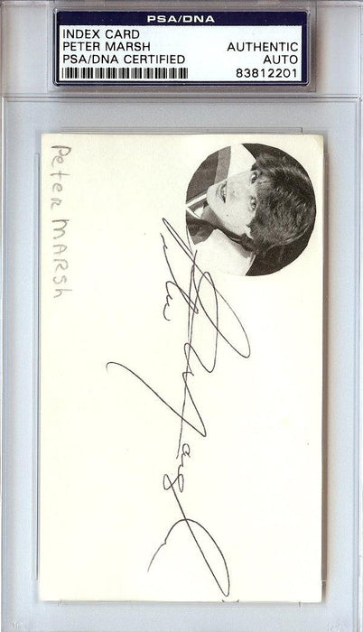 Peter Marsh Autographed 3x5 Index Card Winnipeg Jets PSA/DNA #83812201 - RSA