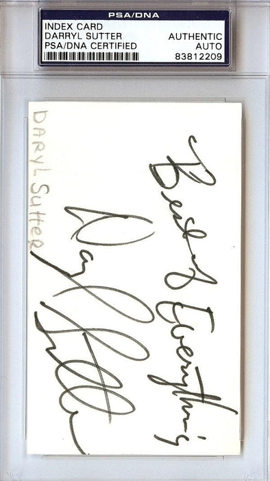 Darryl Sutter Autographed 3x5 Index Card Chicago Blackhawks PSA/DNA #83812209 - RSA