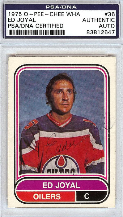 Ed Joyal Autographed 1975 O-Pee-Chee Card #36 Edmonton Oilers PSA/DNA #83812647 - RSA