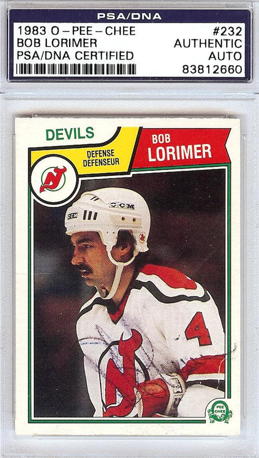 Bob Lorimer Autographed 1983 O-Pee-Chee Card #232 New Jersey Devils PSA/DNA #83812660 - RSA