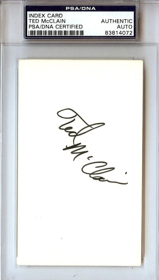Ted McClain Autographed 3x5 Index Card Carolina Cougars PSA/DNA #83814072 - RSA