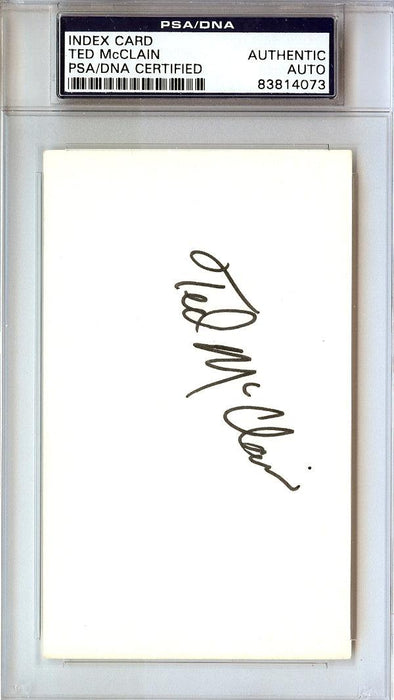 Ted McClain Autographed 3x5 Index Card Carolina Cougars PSA/DNA #83814073 - RSA