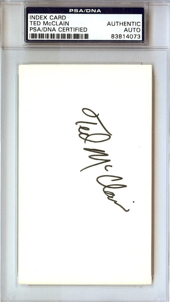 Ted McClain Autographed 3x5 Index Card Carolina Cougars PSA/DNA #83814073 - RSA