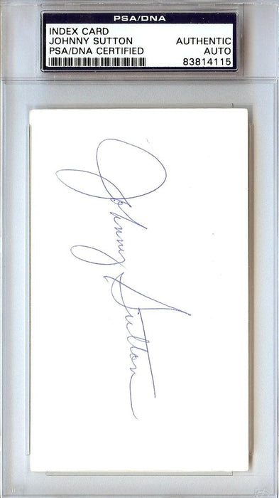 Johnny Sutton Autographed 3x5 Index Card Minnesota Twins, St. Louis Cardinals PSA/DNA #83814115 - RSA