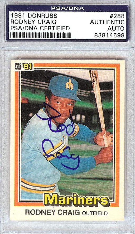 Rodney Craig Autographed 1981 Donurss Card #288 Seattle Mariners PSA/DNA #83814599 - RSA
