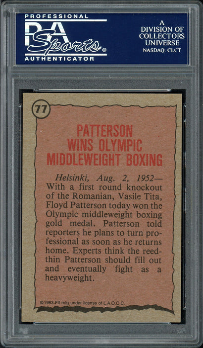 Floyd Patterson Autographed 1983 Topps Olympians Card #77 PSA/DNA Stock #96817 - RSA