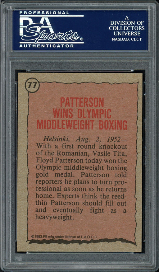 Floyd Patterson Autographed 1983 Topps Olympians Card #77 PSA/DNA Stock #96817 - RSA