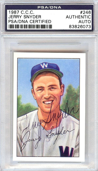 Jerry Snyder Autographed 1952 Bowman Reprints Card #246 Washington Senators PSA/DNA #83826073 - RSA