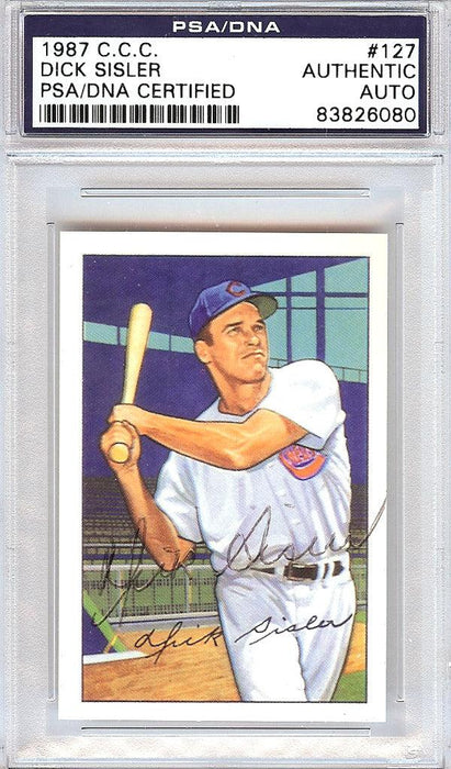 Dick Sisler Autographed 1952 Bowman Reprints Card #127 Cincinnati Reds PSA/DNA #83826080 - RSA