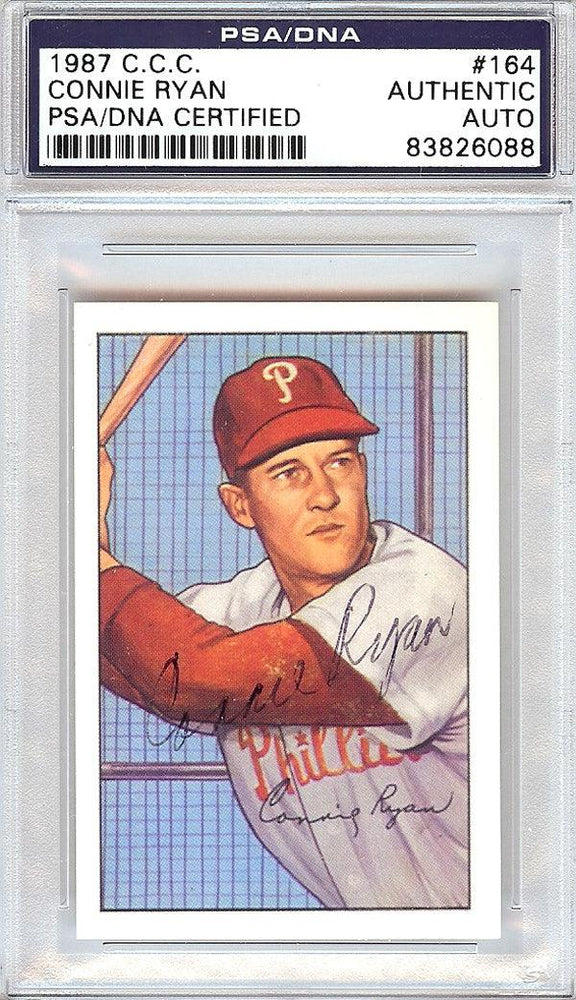 Connie Ryan Autographed 1952 Bowman Reprints Card #164 Philadelphia Phillies PSA/DNA #83826088 - RSA