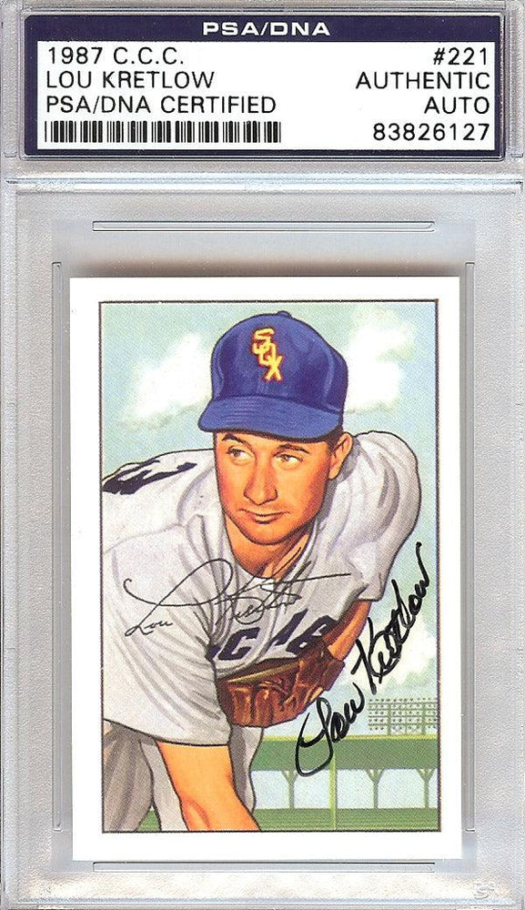 Lou Kretlow Autographed 1952 Bowman Reprints Card #221 Chicago White Sox PSA/DNA #83826127 - RSA