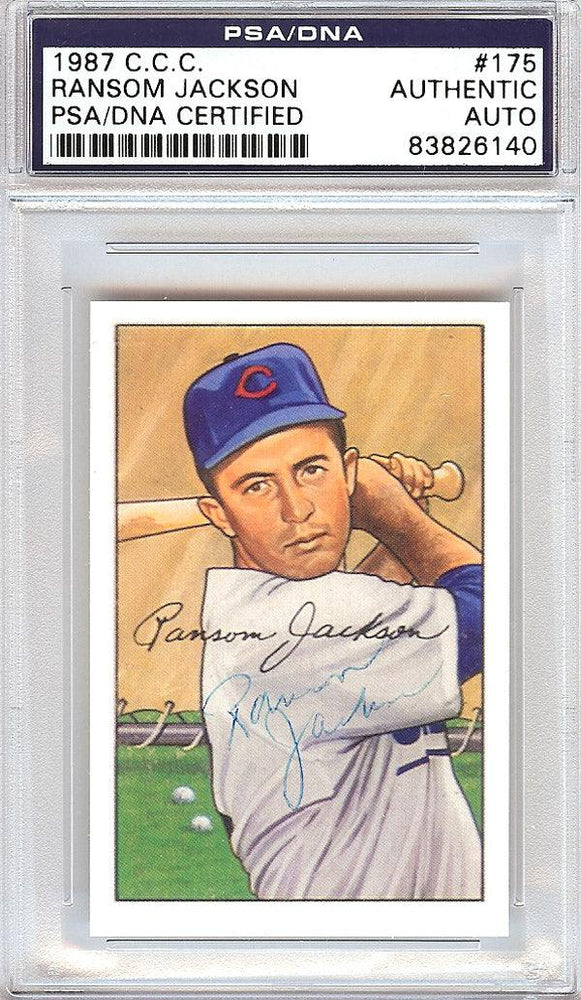 Ransom Jackson Autographed 1952 Bowman Reprints Card #175 Chicago Cubs PSA/DNA #83826140 - RSA